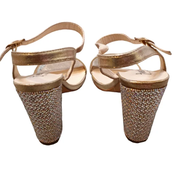 Women's Bling Gold Metallic Heels Size: 9.5 - Wedding, Prom, Homecoming Shoes - Picture 4 of 11